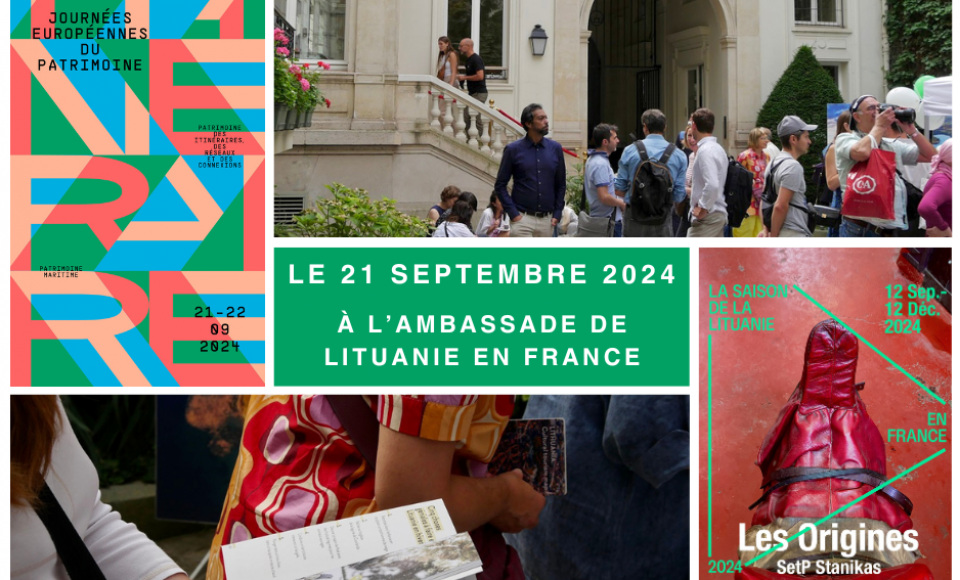 Invitation aux Journées européennes du patrimoine à l'Ambassade de Lituanie à Paris avec «...