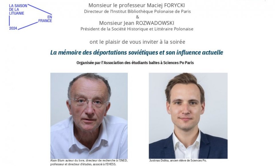 Invitation à la conférence « La mémoire des déportations soviétiques et son influence actuelle »...