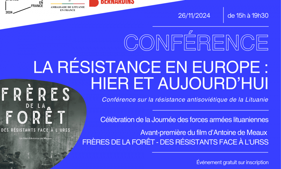 Invitation à la conférence « La résistance en Europe : hier et aujourd’hui »