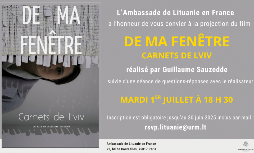 Invitation à la projection du film "De ma fenêtre - Carnets de Lviv"