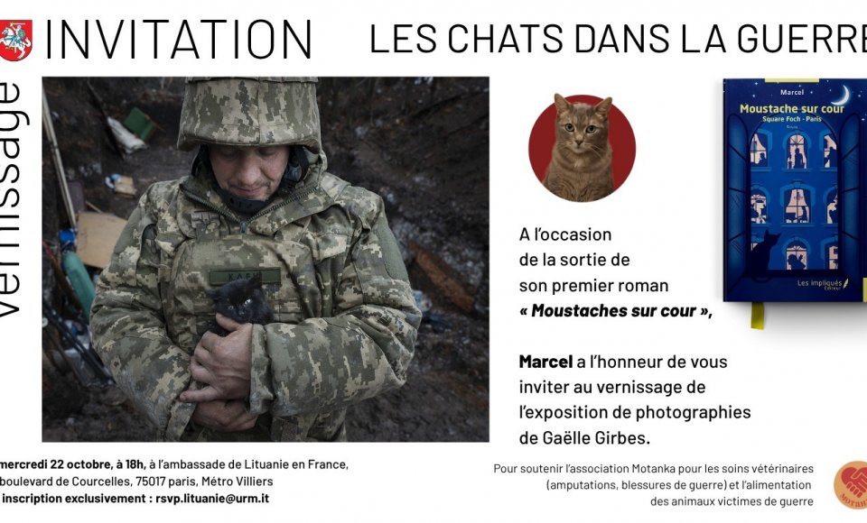 Kvietimas į Gaëlle Girbes fotografijų parodos „Katės kare“ atidarymą 