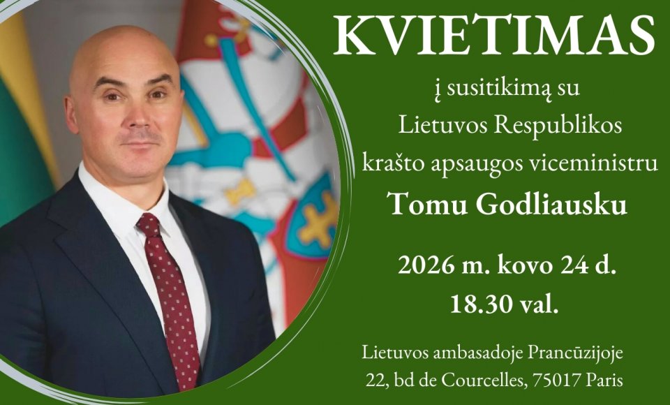 Kvietimas į susitikimą su Krašto apsaugos viceministru Tomu Godliausku