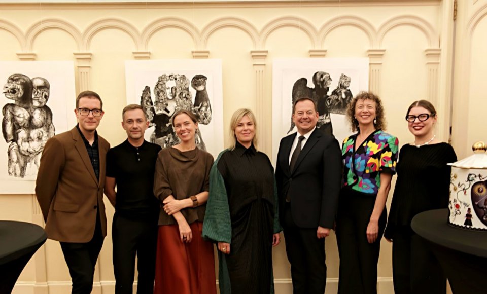 Première exposition de Mikalojus Povilas Vilutis en France, inaugurée à l'Ambassade de Lituanie à Paris